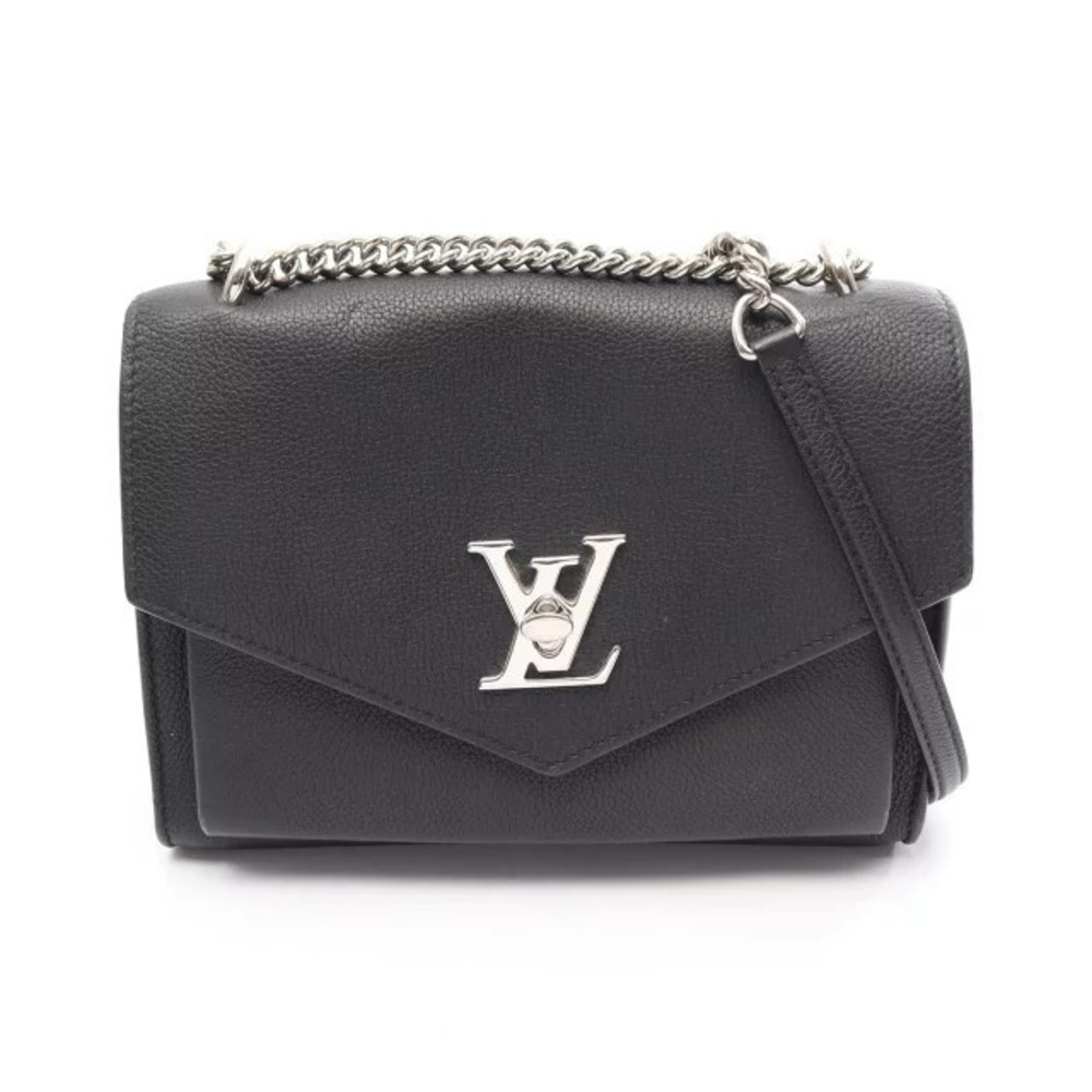 Louis Vuitton My Lockme Chain Shoulder Bag Leather Black